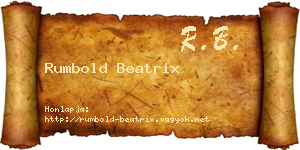 Rumbold Beatrix névjegykártya